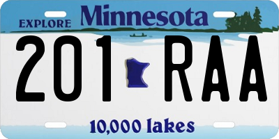 MN license plate 201RAA