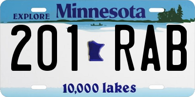 MN license plate 201RAB
