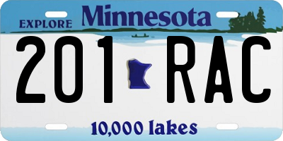 MN license plate 201RAC
