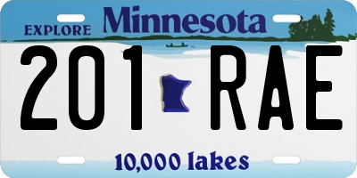 MN license plate 201RAE
