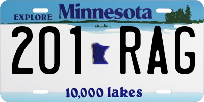 MN license plate 201RAG