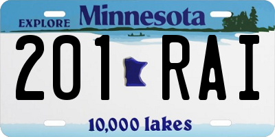 MN license plate 201RAI
