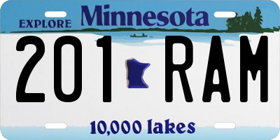 MN license plate 201RAM