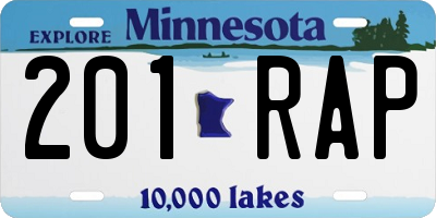 MN license plate 201RAP