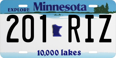 MN license plate 201RIZ