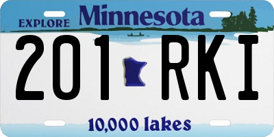 MN license plate 201RKI