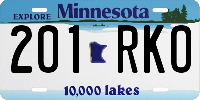 MN license plate 201RKO