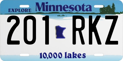 MN license plate 201RKZ