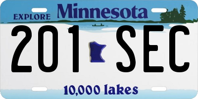 MN license plate 201SEC