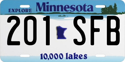 MN license plate 201SFB