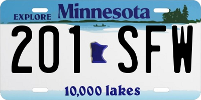 MN license plate 201SFW