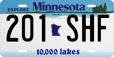 MN license plate 201SHF