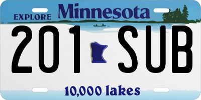 MN license plate 201SUB