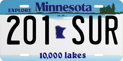 MN license plate 201SUR