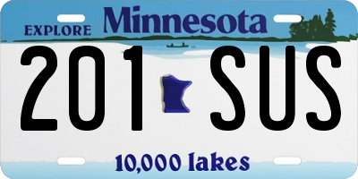 MN license plate 201SUS