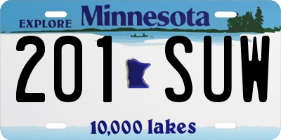 MN license plate 201SUW