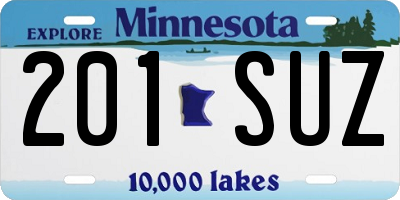 MN license plate 201SUZ