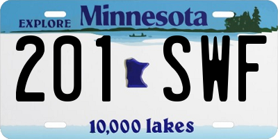 MN license plate 201SWF