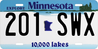 MN license plate 201SWX