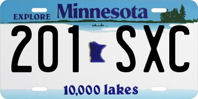 MN license plate 201SXC