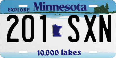 MN license plate 201SXN