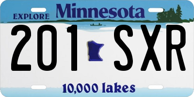 MN license plate 201SXR