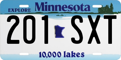 MN license plate 201SXT
