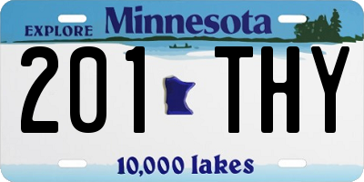 MN license plate 201THY