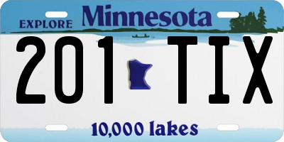 MN license plate 201TIX