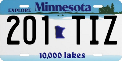MN license plate 201TIZ