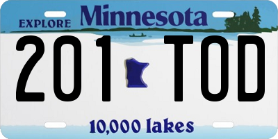 MN license plate 201TOD