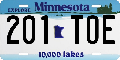 MN license plate 201TOE