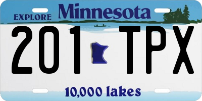 MN license plate 201TPX