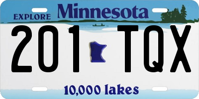 MN license plate 201TQX