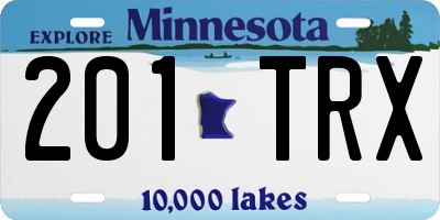 MN license plate 201TRX