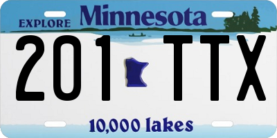 MN license plate 201TTX