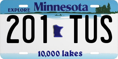 MN license plate 201TUS