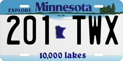 MN license plate 201TWX
