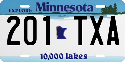 MN license plate 201TXA