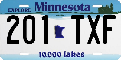 MN license plate 201TXF