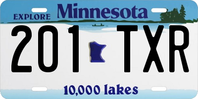 MN license plate 201TXR