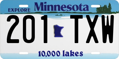 MN license plate 201TXW