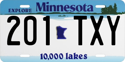 MN license plate 201TXY