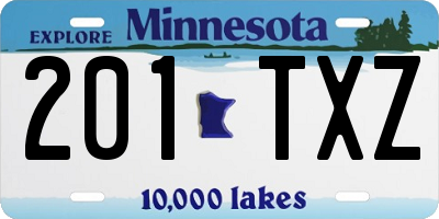 MN license plate 201TXZ