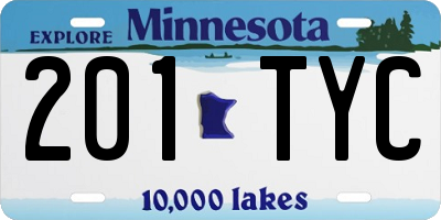 MN license plate 201TYC