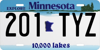 MN license plate 201TYZ