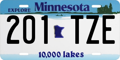 MN license plate 201TZE
