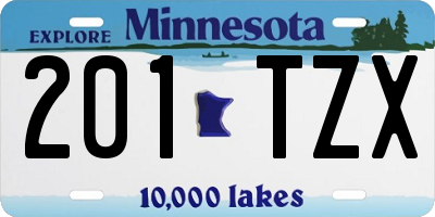 MN license plate 201TZX
