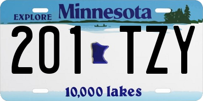 MN license plate 201TZY