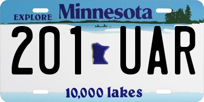 MN license plate 201UAR